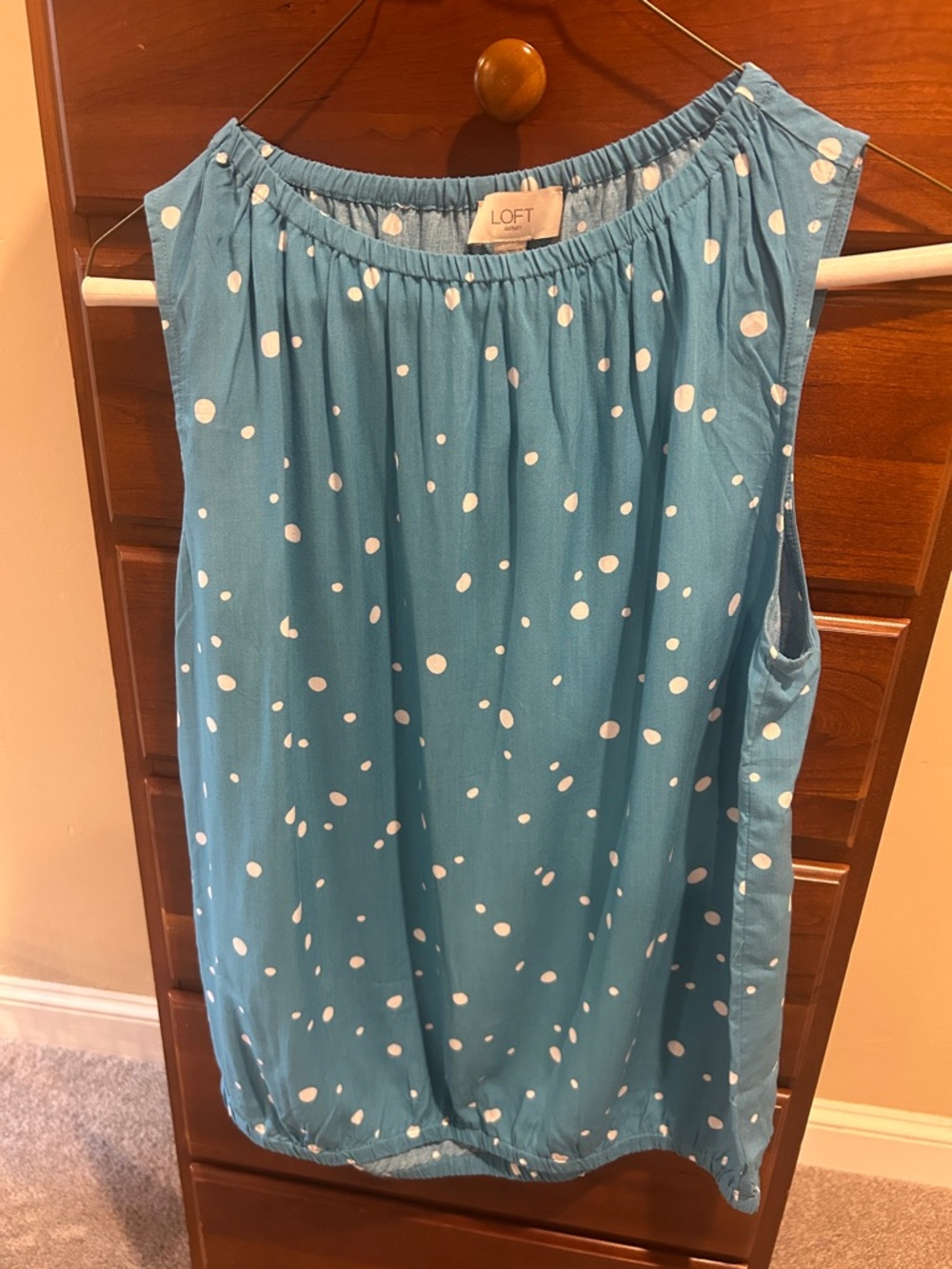 LOFT Teal Blue Polka Dot Mini Skirt